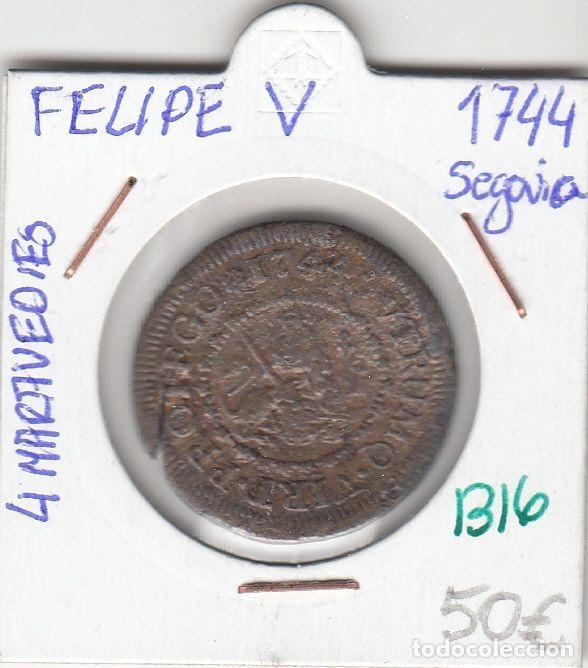 Monedas de Espa&ntilde;a: CRE1316 MONEDA ESPA&Ntilde;A 4 MARAVEDIS FELIPE V 1744 SEGOVIA