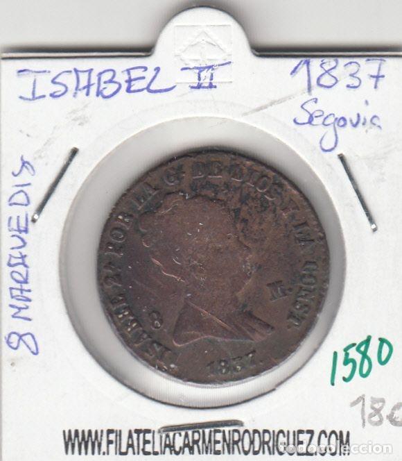 Monnaies d'Espagne: CRE1580 MONEDA ESPA&Ntilde;A ISABEL II 1837 SEGOVIA 8 MARAVEDIS