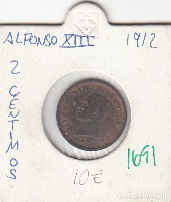 Monnaies d'Espagne: CRE1691 MONEDA ESPA&Ntilde;A ALFONSO XIII 2 CENTIMOS 1912