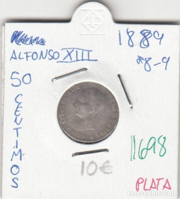 Monnaies d'Espagne: CRE1698 MONEDA ESPA&Ntilde;A ALFONSO XIII 50 CENTIMOS 1889 PLATA