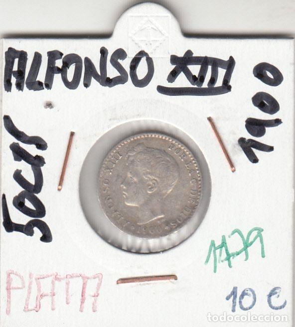 Coins of Spain: CRE1779 MONEDA ESPA&Ntilde;A ALFONSO XIII PLATA 50 CENTIMOS 1900