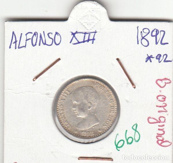 Coins of Spain: CRE0668 MONEDA ESPA&Ntilde;A ALFONSO XIII PLATA 50 CENTIMOS 1892