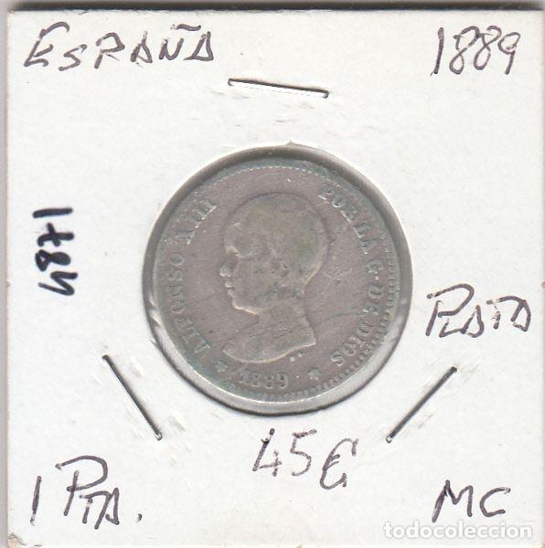 Coins of Spain: E4871 MONEDA ESPA&Ntilde;A ALFONSO XIII 1 PESETA 1889 PLATA