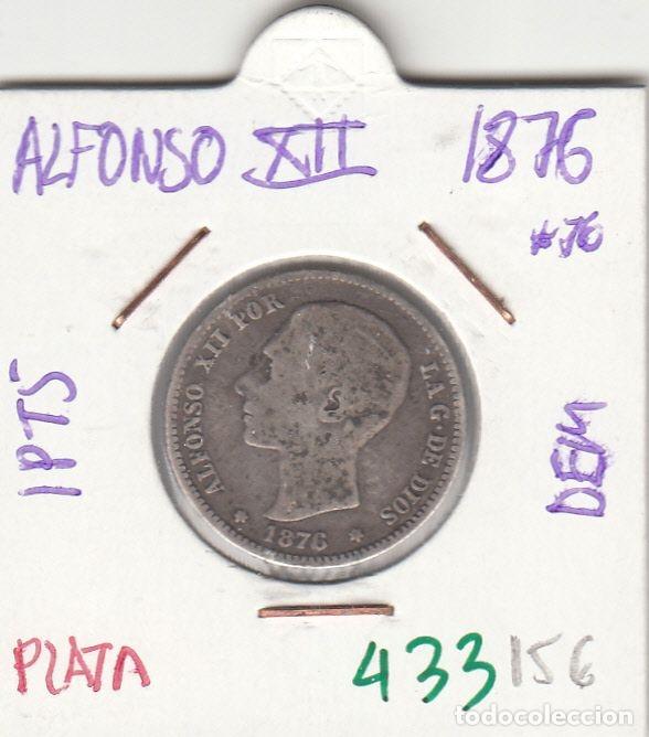 Coins of Spain: CRE0433 MONEDA ESPA&Ntilde;A ALFONSO XII 1 PESETA 1876 PLATA