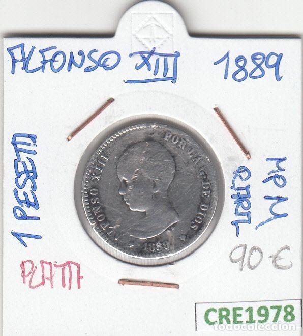 Monete da Spagna: CRE1978 MONEDA ESPA&Ntilde;A ALFONSO XIII 1 PESETA 1889 PLATA