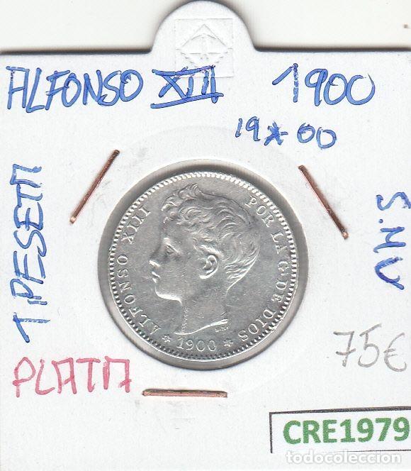 Monete da Spagna: CRE1979 MONEDA ESPA&Ntilde;A ALFONSO XIII 1 PESETA 1900 PLATA