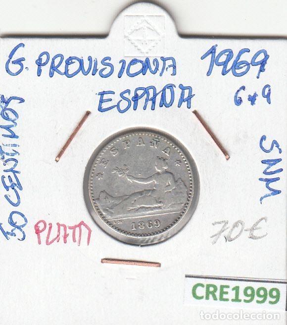 Monete da Spagna: CRE1999 MONEDA GOBIERNO PROVISIONAL 50 CENTIMOS 1869 PLATA