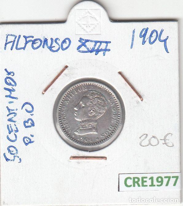 Monnaies d'Espagne: CRE1977 MONEDA ESPA&Ntilde;A ALFONSO XIII 50 CENTIMOS 1904 PLATA