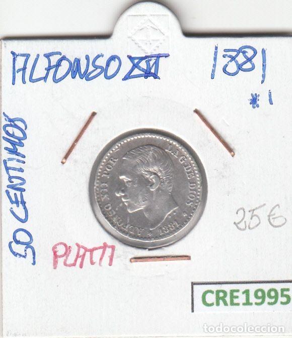 Moedas de Espanha: CRE1995 MONEDA ESPA&Ntilde;A ALFONSO XIII 50 CENTIMOS 1881 PLATA