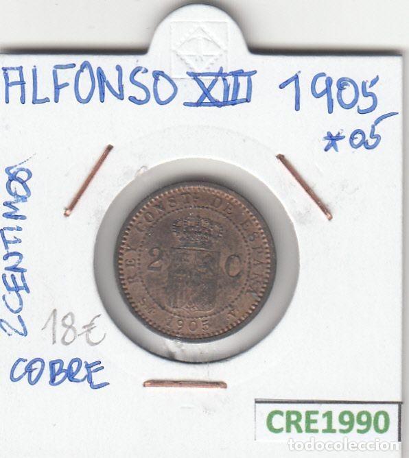 Moedas de Espanha: CRE1990 MONEDA ESPA&Ntilde;A ALFONSO XIII 2 CENTIMOS 1905