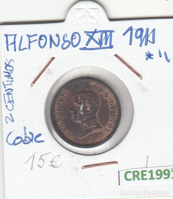 Moedas de Espanha: CRE1991 MONEDA ESPA&Ntilde;A ALFONSO XIII 2 CENTIMOS 1911