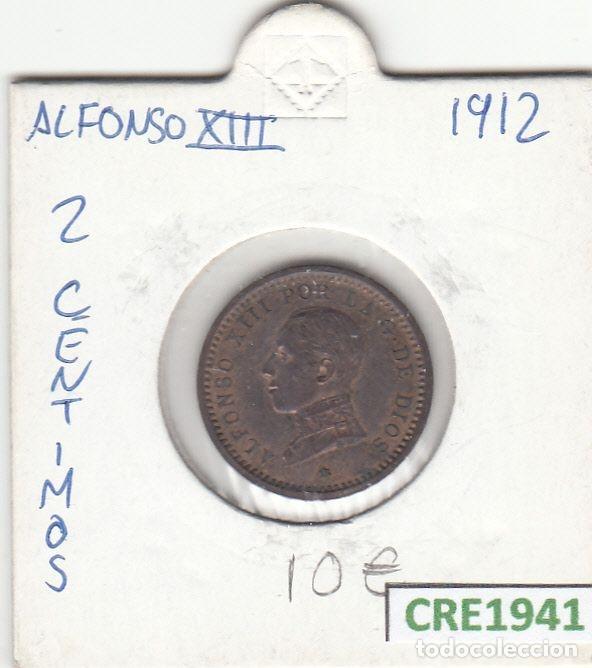 Monnaies d'Espagne: CRE1941 MONEDA ESPA&Ntilde;A ALFONSO XIII 2 CENTAVOS 1912