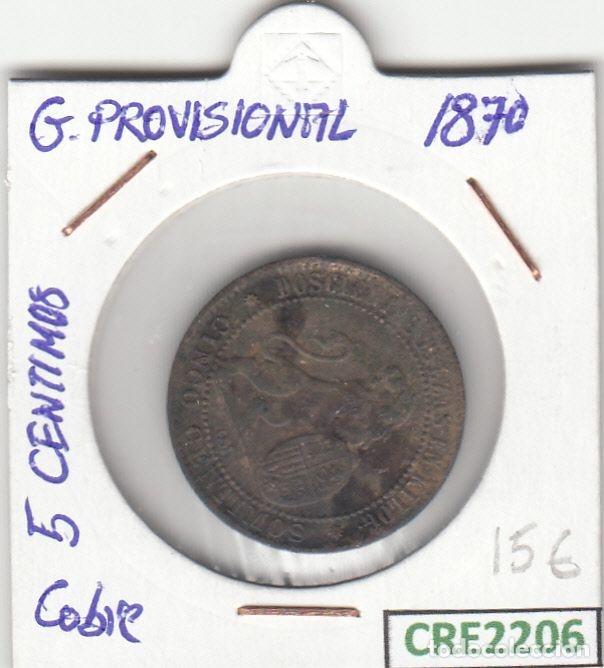 Coins of Spain: CRE2206 MONEDA ESPA&Ntilde;A GOBIERNO PROVISIONAL 5 CENTIMOS 1870