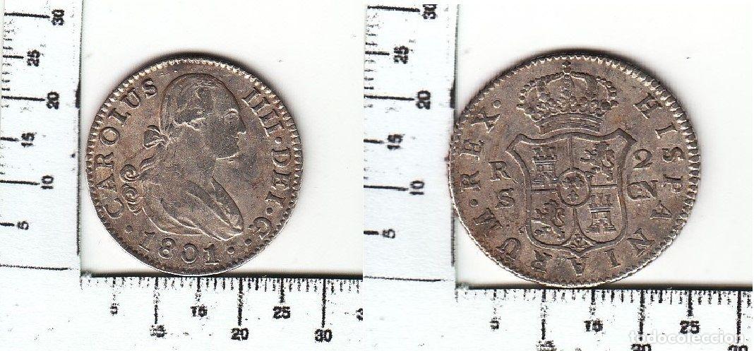 M&uuml;nzen von Spanien: CRBAN248 MONEDA ESPA&Ntilde;A 2 REALES 1801 CARLOS IV SEVILLA