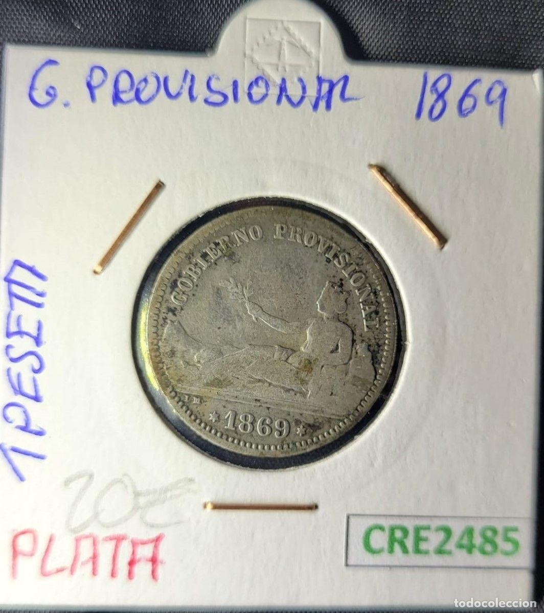 Monete da Spagna: CRE2485 Moneda Espa&ntilde;a Gobierno Provisional 1 Peseta 1869 Plata