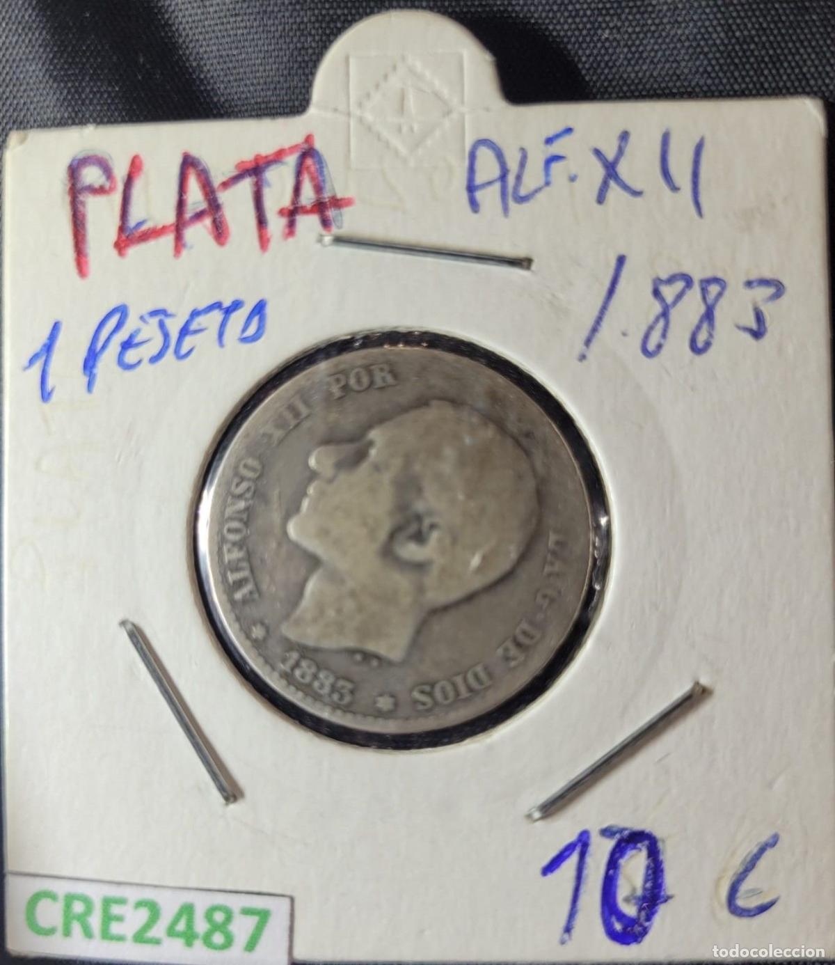 Monete da Spagna: CRE2487 Moneda Espa&ntilde;a Alfonso XII 1 Peseta 1883
