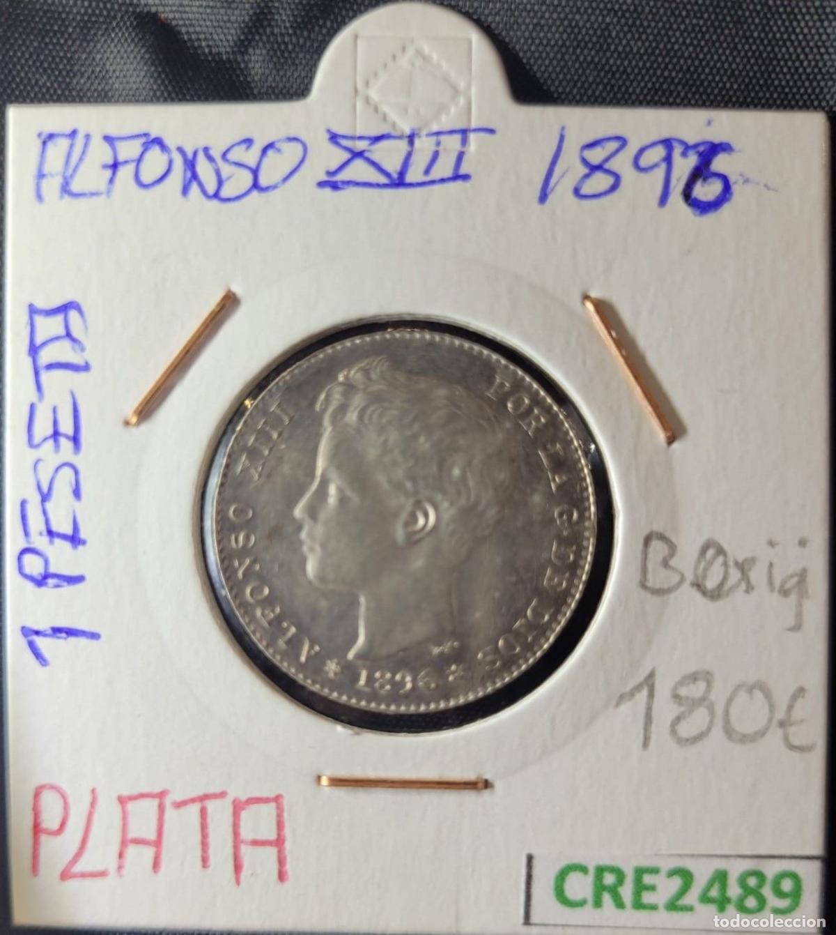 Monete da Spagna: CRE2489 Moneda Espa&ntilde;a Alfonso XIII 1 Peseta 1896 Plata