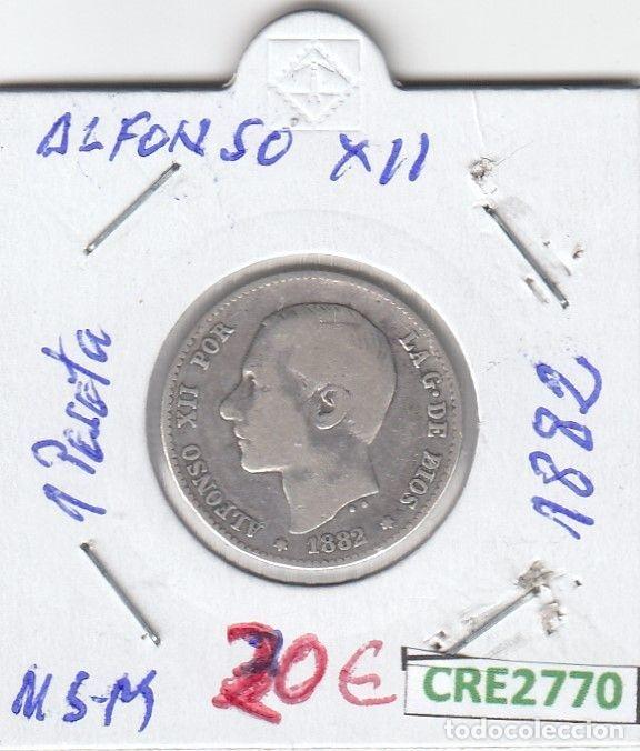 Coins of Spain: CRE2770 MONEDA ESPA&Ntilde;A 1 PESETA ALFONSO XII MS-M 1882