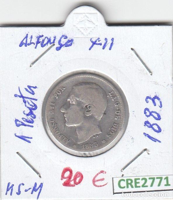 Coins of Spain: CRE2771 MONEDA ESPA&Ntilde;A 1 PESETA ALFONSO XII MS-M 1883