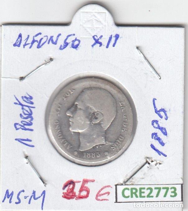 Coins of Spain: CRE2773 MONEDA ESPA&Ntilde;A 1 PESETA ALFONSO XII MS-M 1885