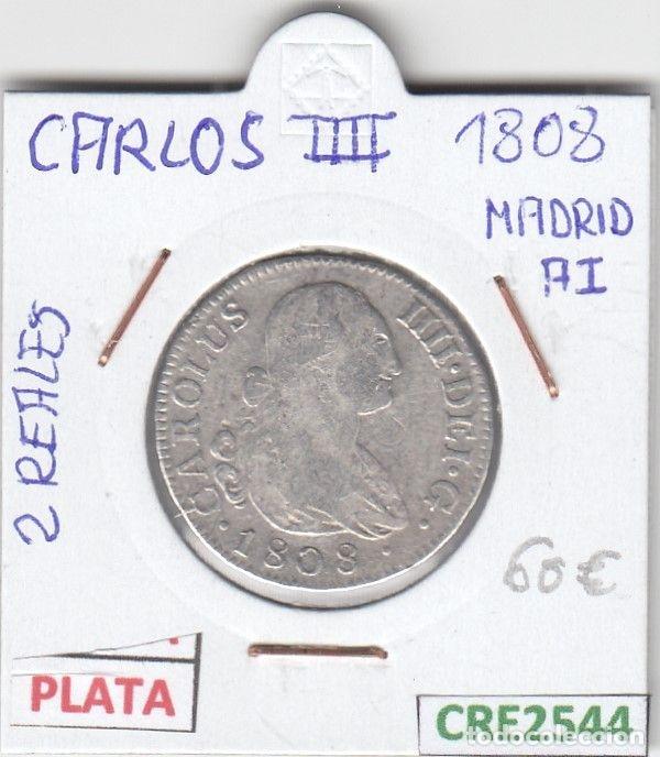 Coins of Spain: CRE2544 MONEDA ESPA&Ntilde;A 2 REALES MADRID CARLOS IV 1808