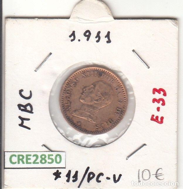 Coins of Spain: CRE2850 MONEDA ESPA&Ntilde;A 2 CENTIMOS 1911 MBC
