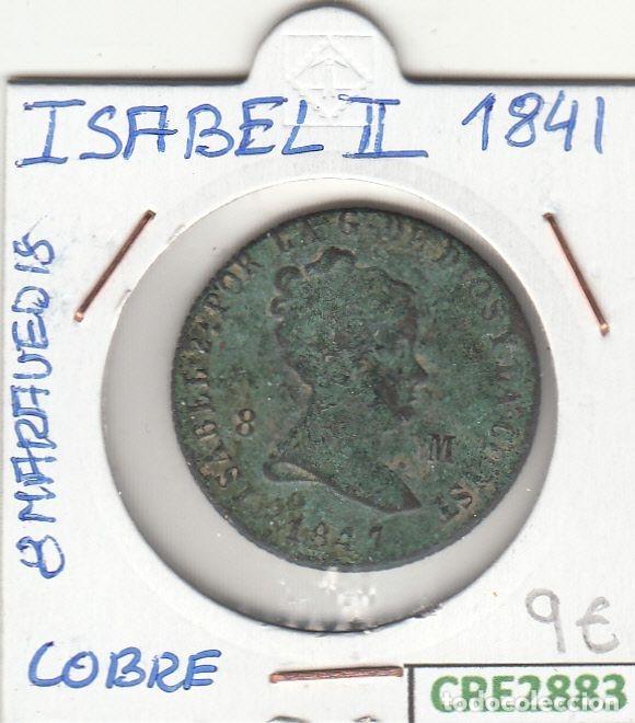 Coins of Spain: CRE2883 MONEDA ESPA&Ntilde;A ISABEL II 8 MARAVEDIES 1841 COBRE
