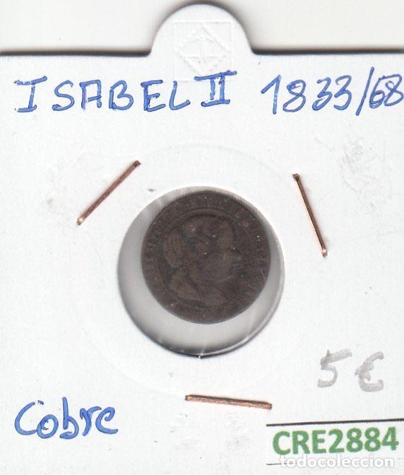 Coins of Spain: CRE2884 MONEDA ESPA&Ntilde;A ISABEL II 1833-68 COBRE