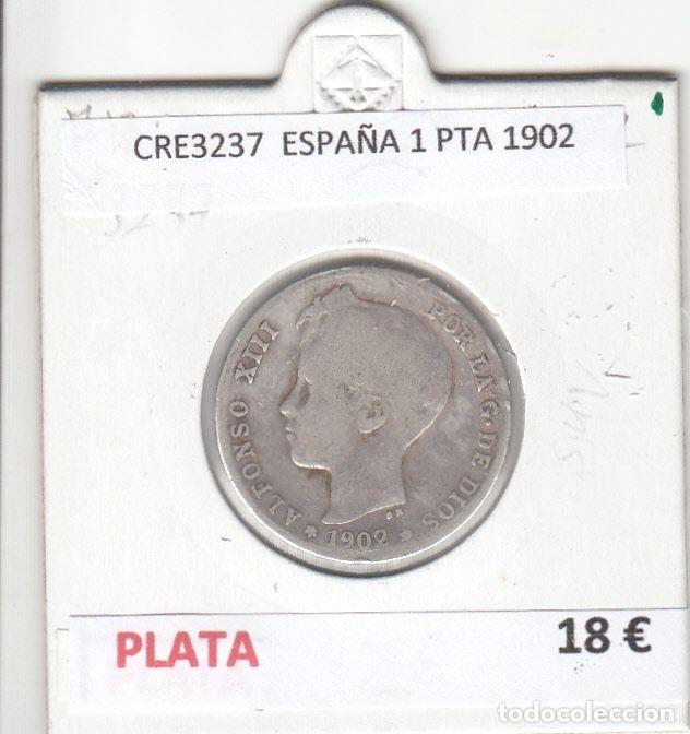 Monnaies d'Espagne: CRE3237 MONEDA ESPA&Ntilde;A 1 PESETA 1902 PLATA