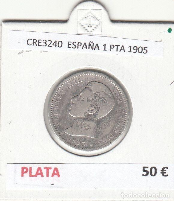 Monnaies d'Espagne: CRE3240 MONEDA ESPA&Ntilde;A 1 PESETA 1905 PLATA