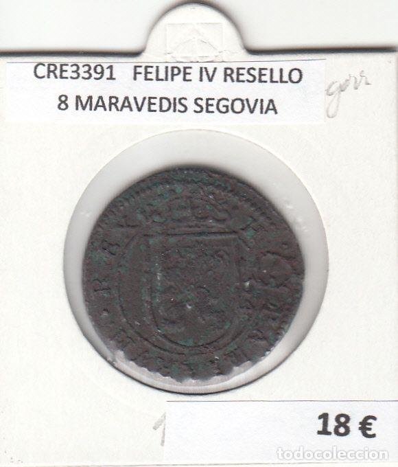 Monete da Spagna: CRE3391 MONEDA ESPA&Ntilde;A FELIPE IV RESELLO 8 MARAVEDIS SEGOVIA