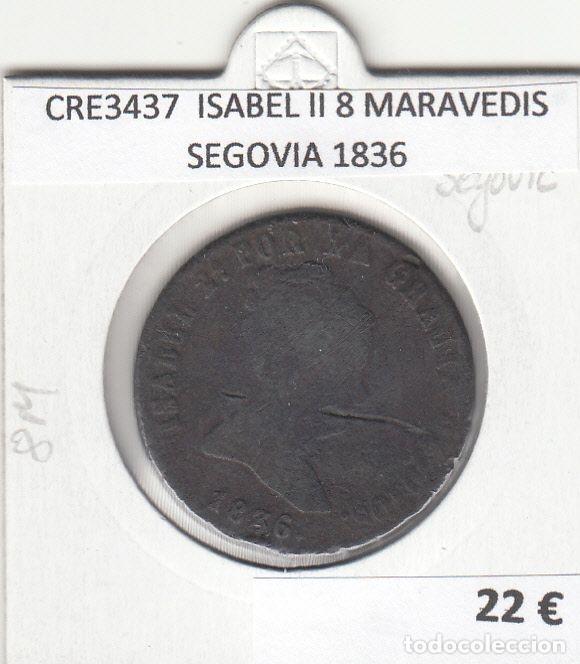 Monete da Spagna: CRE3437 MONEDA ESPA&Ntilde;A ISABEL II 8 MARAVEDIS SEGOVIA 1836