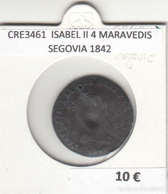 Coins of Spain: CRE3461 MONEDA ESPA&Ntilde;A ISABEL II 4 MARAVEDIS SEGOVIA 1842