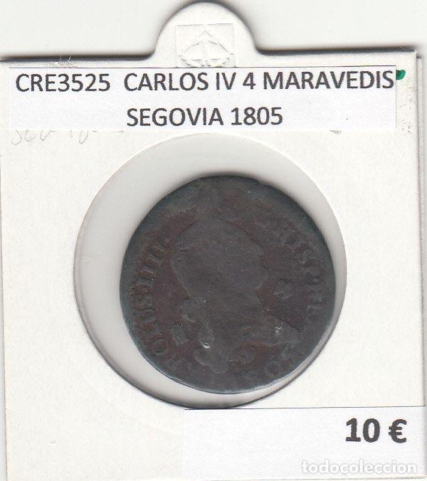 Monedas de Espa&ntilde;a: CRE3525 MONEDA ESPA&Ntilde;A CARLOS IV 4 MARAVEDIS SEGOVIA 1805