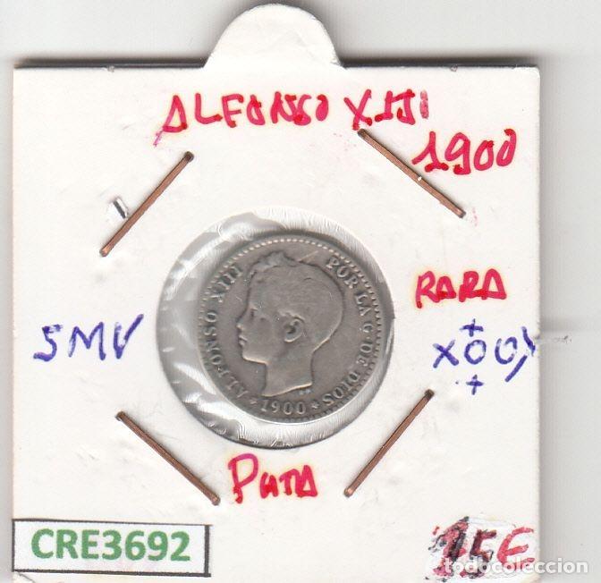 Coins of Spain: CRE3692 MONEDA ESPA&Ntilde;A 50 CENTIMOS ALFONSO XIII 1900 SMV RARA