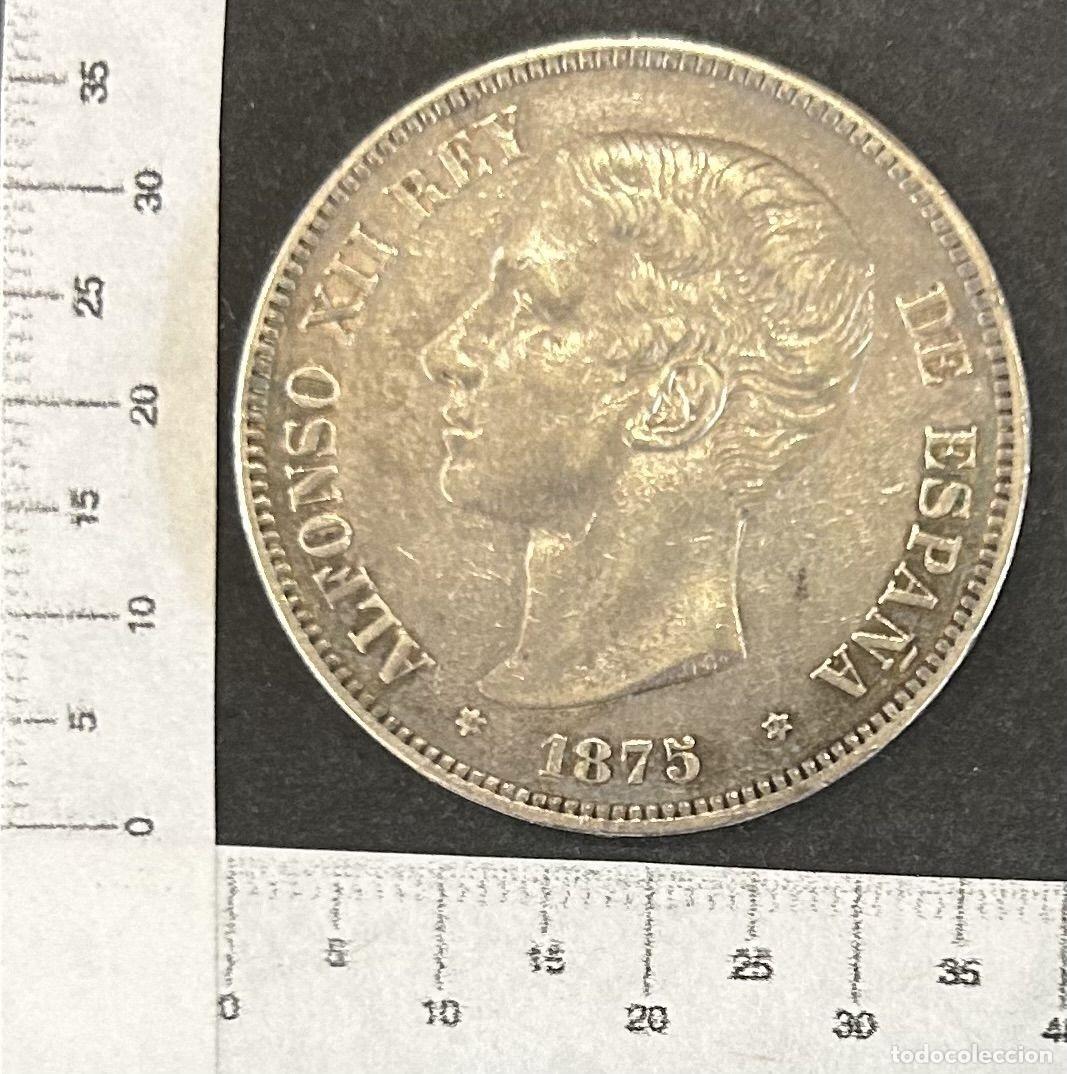 Monedas de Espa&ntilde;a: CRBAN340 MONEDA ESPA&Ntilde;A 5 PESETAS ALFONSO XII 1875 *18*75 DEM PLATA