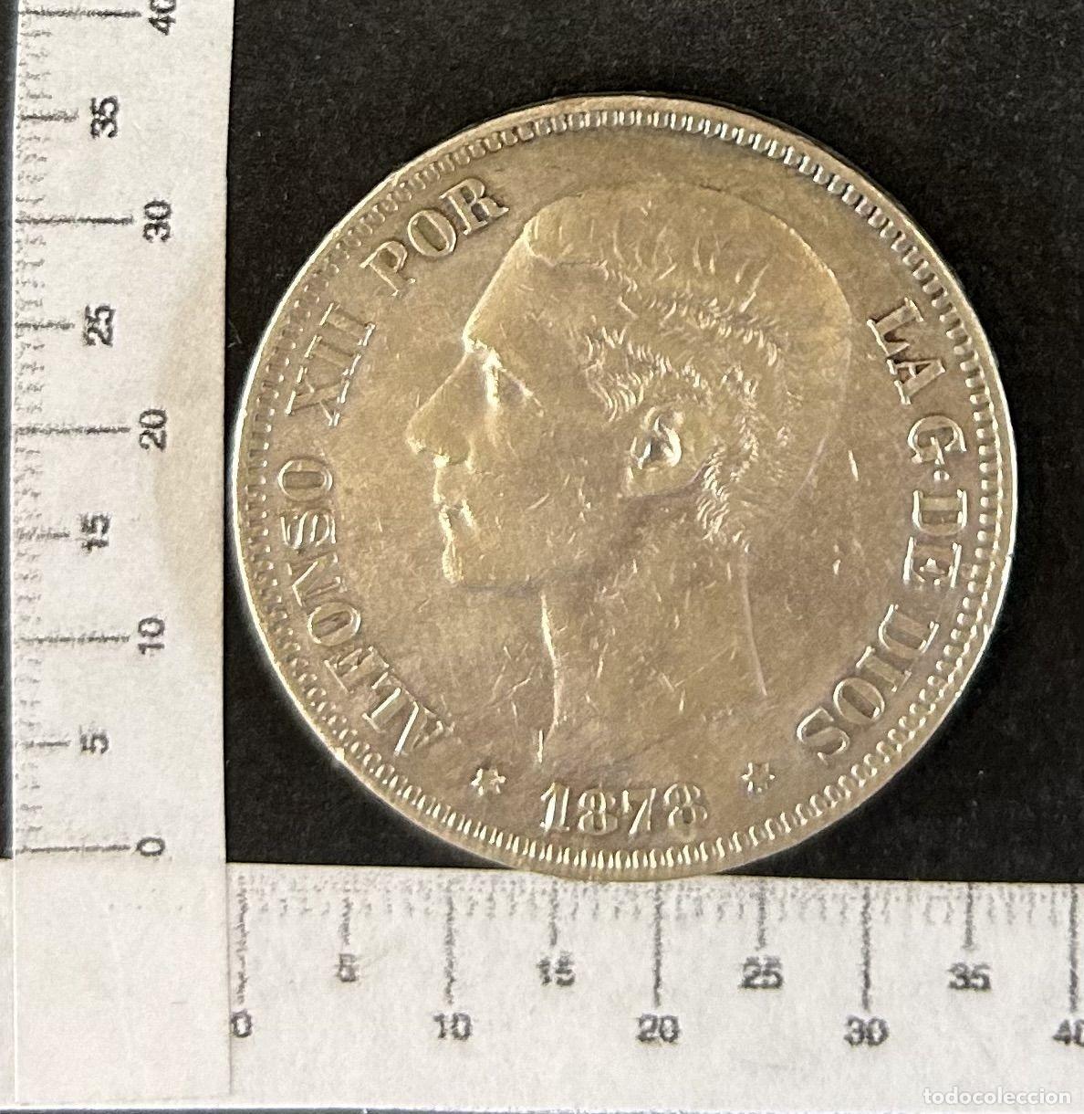 Coins of Spain: CRBAN343 MONEDA ESPA&Ntilde;A 5 PESETAS ALFONSO XII 1878 *18*78 DEM PLATA