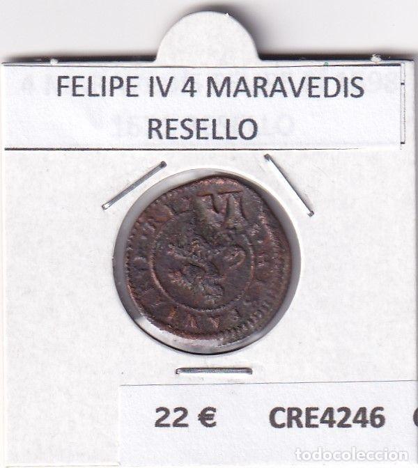 Monnaies d'Espagne: CRE4246 MONEDA ESPA&Ntilde;A FELIPE IV 4 MARAVEDIS RESELLO