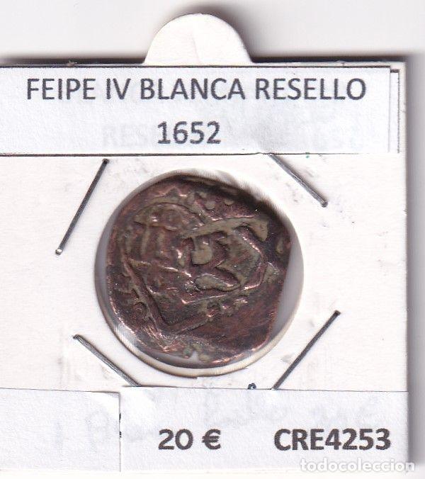 Monnaies d'Espagne: CRE4253 MONEDA ESPA&Ntilde;A FELIPE IV BLANCA RESELLO 1652