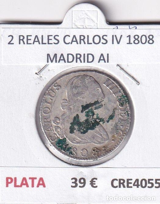 Monedas de Espa&ntilde;a: CRE4055 MONEDA ESPA&Ntilde;A 2 REALES CARLOS IV 1808 MADRID AI