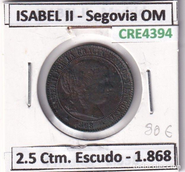Monete da Spagna: CRE4394 MONEDA ESPA&Ntilde;A ISABEL II 1868 2,5 CTMS ESCUDO SEGOVIA OM