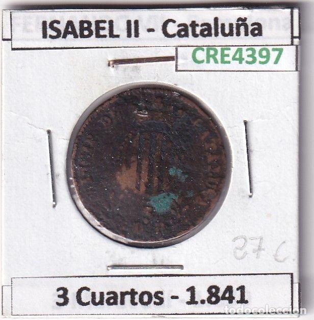 Monete da Spagna: CRE4397 MONEDA ESPA&Ntilde;A ISABEL II 1841 3 CUARTOS CATALU&Ntilde;A