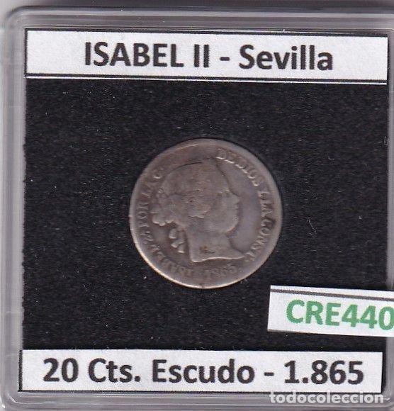 Monete da Spagna: CRE4403 MONEDA ESPA&Ntilde;A ISABEL II 1865 20 CTMS ESCUDO SEVILLA