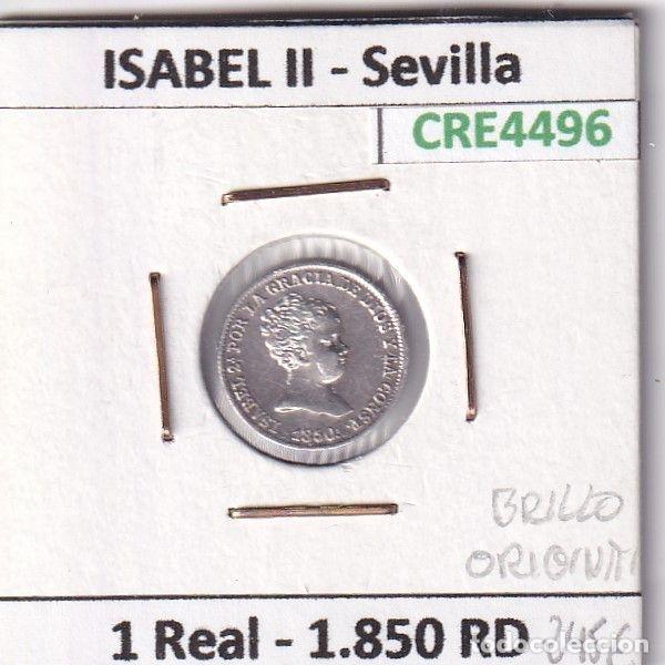 Coins of Spain: CRE4496 MONEDA ESPA&Ntilde;A ISABEL II 1 REAL 1850 RD SEVILLA BRILLO ORIGINAL