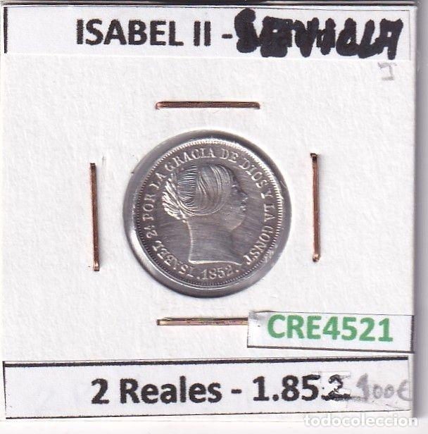 Coins of Spain: CRE4521 MONEDA ESPA&Ntilde;A ISABEL II 2 REALES 1852 SEVILLA