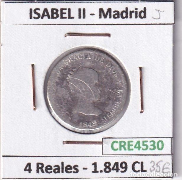 Coins of Spain: CRE4530 MONEDA ESPA&Ntilde;A ISABEL II 4 REALES 1849 CL MADRID