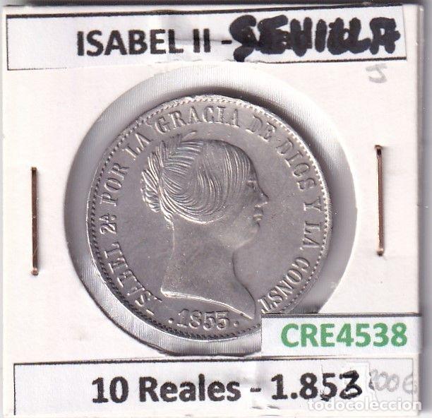 Coins of Spain: CRE4538 MONEDA ESPA&Ntilde;A ISABEL II 10 REALES 1852 SEVILLA