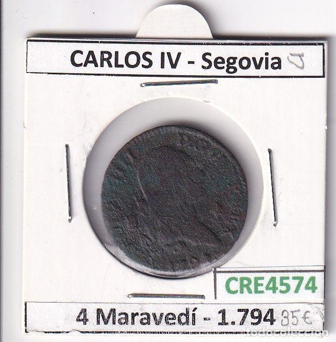 M&uuml;nzen von Spanien: CRE4574 MONEDA ESPA&Ntilde;A CARLOS IV 4 MARAVEDIS 1794 SEGOVIA