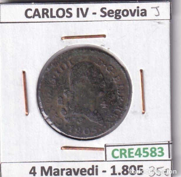 M&uuml;nzen von Spanien: CRE4583 MONEDA ESPA&Ntilde;A CARLOS IV 4 MARAVEDIS 1805 SEGOVIA