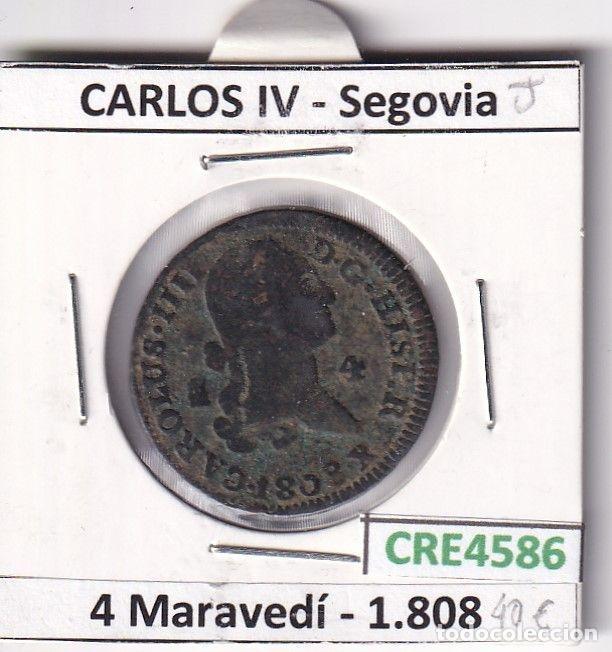 M&uuml;nzen von Spanien: CRE4586 MONEDA ESPA&Ntilde;A CARLOS IV 4 MARAVEDIS 1808 SEGOVIA